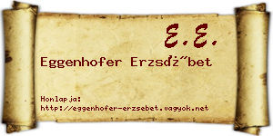 Eggenhofer Erzsébet névjegykártya